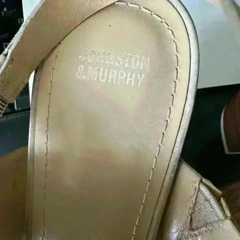 Johnston & Murphy Kayla Multi Bleached Cork Leather Heel Size 10- Pre Owned - Picture 4 of 9